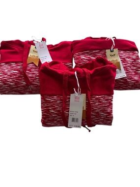 MIMI New York NWT Red Space-Dyed Hoodie Set Of Three Cropped Girl Gang Band